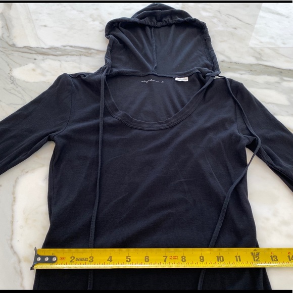 STEPHANIE B BLACK HOODIE LONG SLEEVE T-SHIRT SMALL - Picture 4 of 8